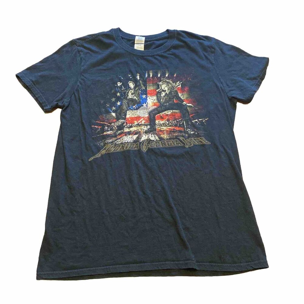 Florida Georgia Line Concert T-Shirt Crew Neck Country Music Tour Size Medium